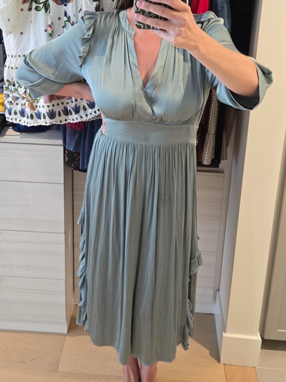 Current Air - Sage Midi Ruffled Dress